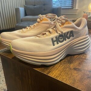 Hoka Women's Athletic Shoes - Cream and Orange
